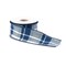 Melrose Plaid Wired Christmas Craft Ribbon - 2.5" x 10 Yards - Navy Blue - Set of 2